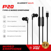 GADGET MAX - P20 Type-C Wired Earphone - Black