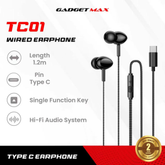 GADGET MAX - TC01 Type-C Wired Earphone - Black