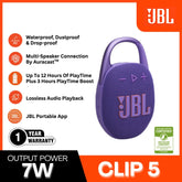 JBL - Clip 5 Portable Bluetooth Speaker - Purple