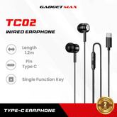 GADGET MAX - TC02 Type-C Wired Earphone - Black