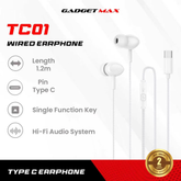 GADGET MAX - TC01 Type-C Wired Earphone - White