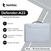 Tomtoc - Defender-A22 Laptop Briefcase ( 16 Inch Universal ) - Mist Blue