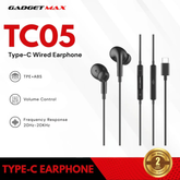 GADGET MAX - TC05 Type-C Wired Earphone - Black