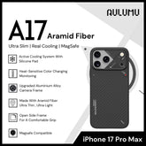 Aulumu - A17 Aramid Fiber Case For iPhone 17 Pro Max | Ultra Slim | Real Cooling | Magsafe