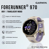GARMIN - Forerunner® 970 Smart Watch - Grey | Translucent Indigo