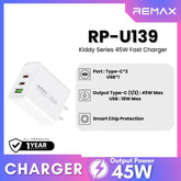 REMAX - RP-U139 Kiddy Series 45W Fast Charger ( PD+QC ) - White