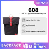 REMAX - 608 Casual Digital Double Backpack - Black