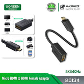UGREEN - Micro HDMI Male to HDMI Female Adapter Cable (4K@60Hz) (22cm) ( 20134 )