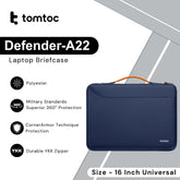 Tomtoc - Defender-A22 Laptop Briefcase ( 16 Inch Universal ) - Navy Blue