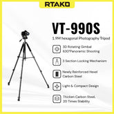 RTAKO - VT-990S Photography Tripod