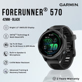 GARMIN - Forerunner® 570 Smart Watch (42mm ) - Black