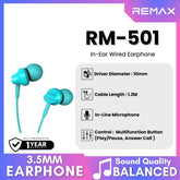 REMAX - RM-501 3.5mm Wired Earphone - Blue