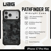 UAG - Pathfinder SE Magsafe Case For iPhone 17 Pro Max - Midnight Camo