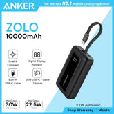 ANKER - ZOLO 10000mAh Built-In USB-C Cable Power Bank ( 30W ) - Black