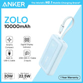 ANKER - ZOLO 10000mAh Built-In USB-C Cable Power Bank ( 30W ) - Blue
