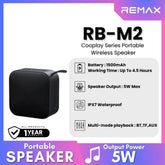 REMAX - RB-M2 Cooplay Series Portable Wireless Bluetooth Speaker (5W) - Black