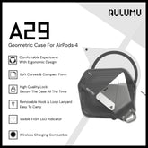 Aulumu - A29 Geometric Case For AirPods 4 - Gray
