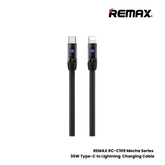 REMAX RC-C109 C-L Mecha Series 30W Type-C to Lightning Fast Charging Data Cable - Black