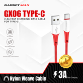 GADGET MAX GX06 TYPE-C 2.4A FAST CHARGING EXQUISITE & PRACTICAL DATA CABLE FOR TYPE-C (2.4A)(1M) - BLUE