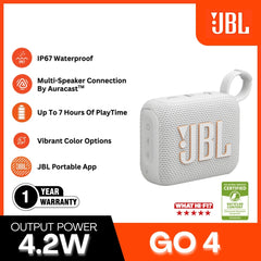 JBL - Go 4 Portable Speaker (4.2W) - White