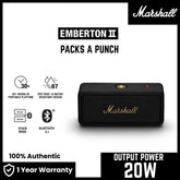 Marshall - Emberton 2 Bluetooth Portable Speaker - Black & Brass