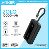 ANKER - ZOLO 10000mAh Built-In USB-C Cable Power Bank ( 30W ) - Black