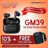GADGET MAX - GM39 Pop Change Bluetooth Wireless Earbuds - Black