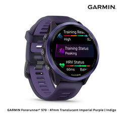 GARMIN - Forerunner® 570 Smart Watch (47mm ) - Translucent Imperial Purple | Indigo