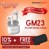 GADGET MAX - GM23 Tiny Cube Bluetooth Wireless Earbuds - White