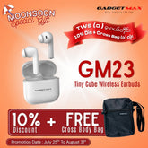 GADGET MAX - GM23 Tiny Cube Bluetooth Wireless Earbuds - White