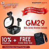 GADGET MAX GM29 Melo Series Bluetooth True Wireless Earbuds(Dual-Mic ENC) - Black