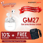 GADGET MAX GM27 Flow Series Bluetooth True Wireless Earbuds - White