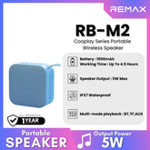 REMAX - RB-M2 Cooplay Series Portable Wireless Bluetooth Speaker (5W) - Cyan Blue
