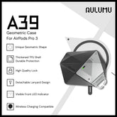Aulumu - A39 Geometric Case For AirPods Pro 3 - Black