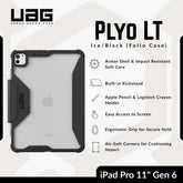 UAG -Plyo LT iPad Pro 11" (6th Gen) Folio Case - Ice/Black