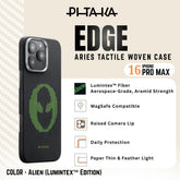 PITAKA - iPhone 16 Pro Max Case ( Aries Tactile Woven ) - Alien