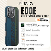 PITAKA - iPhone 16 Pro Max Case ( Aries Tactile Woven ) - Credit Card