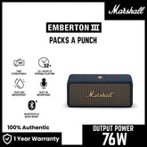 Marshall Emberton 3 Portable Bluetooth Speaker - Midnight Blue