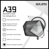 Aulumu - A39 Geometric Case For AirPods Pro 3 - Translucent Grey