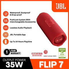 JBL - FLIP 7 Portable Bluetooth Speaker - Red