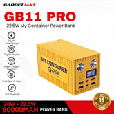 GADGET MAX GB11 Pro My Container Series 60000mAh PD+QC Fast Charging Power Bank(PD 20W+QC 22.5W) - Yellow
