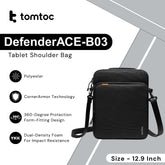 Tomtoc - DefenderACE-B03 Tablet Shoulder Bag ( 12.9 Inch ) - Black