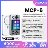 REMAX - MCP-6 5000mAh Game Console Magnetic PD Wireless Charging Power Bank ( 15W + PD20W ) - Silver