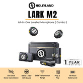 Hollyland - Lark M2 Combo Wireless Lavalier Microphone Combo (Shine Charcoal)