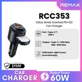 REMAX - RCC353 Yatoy Series 60W PD+QC Scented Car Charger - Black