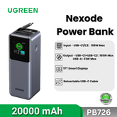 UGREEN - Nexode Power Bank 20000mAh 165W with Retractable USB-C Cable