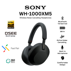 Sony WH-1000XM5 Wireless Industry Leading Noise Cancelling Headphones