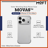 MOFT - MOVAS™ Color-Blocking Snap Phone Case For iPhone 17 Pro Max - Misty Cove + Cement