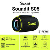 Soundit - S05 Portable Wireless Speaker - Black
