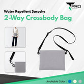 2-Way Water Repellent Sacoche Crossbody Bag - Grey